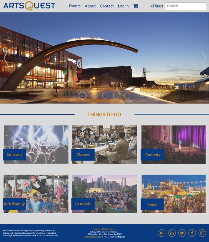 thumbnail of ArtsQuest Website